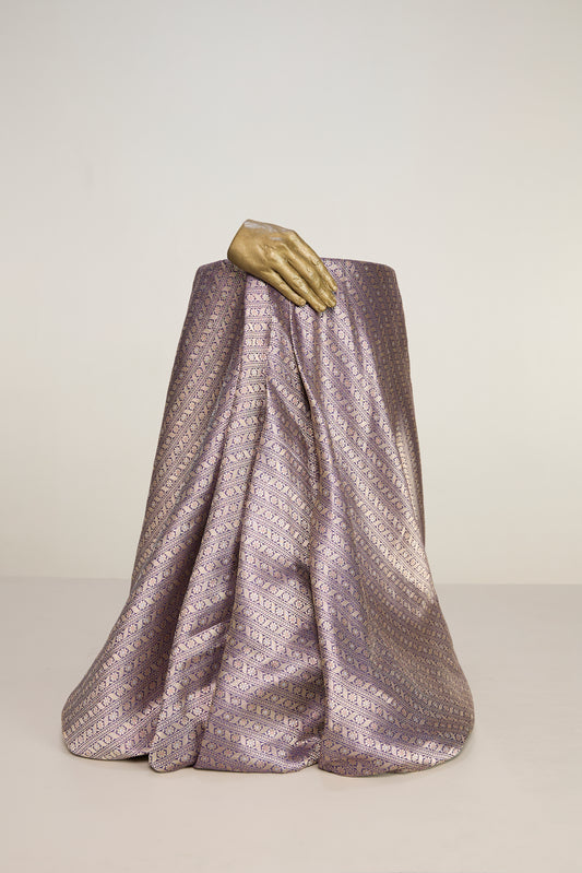 Handwoven Purple Banarasi Georgette Fabric
