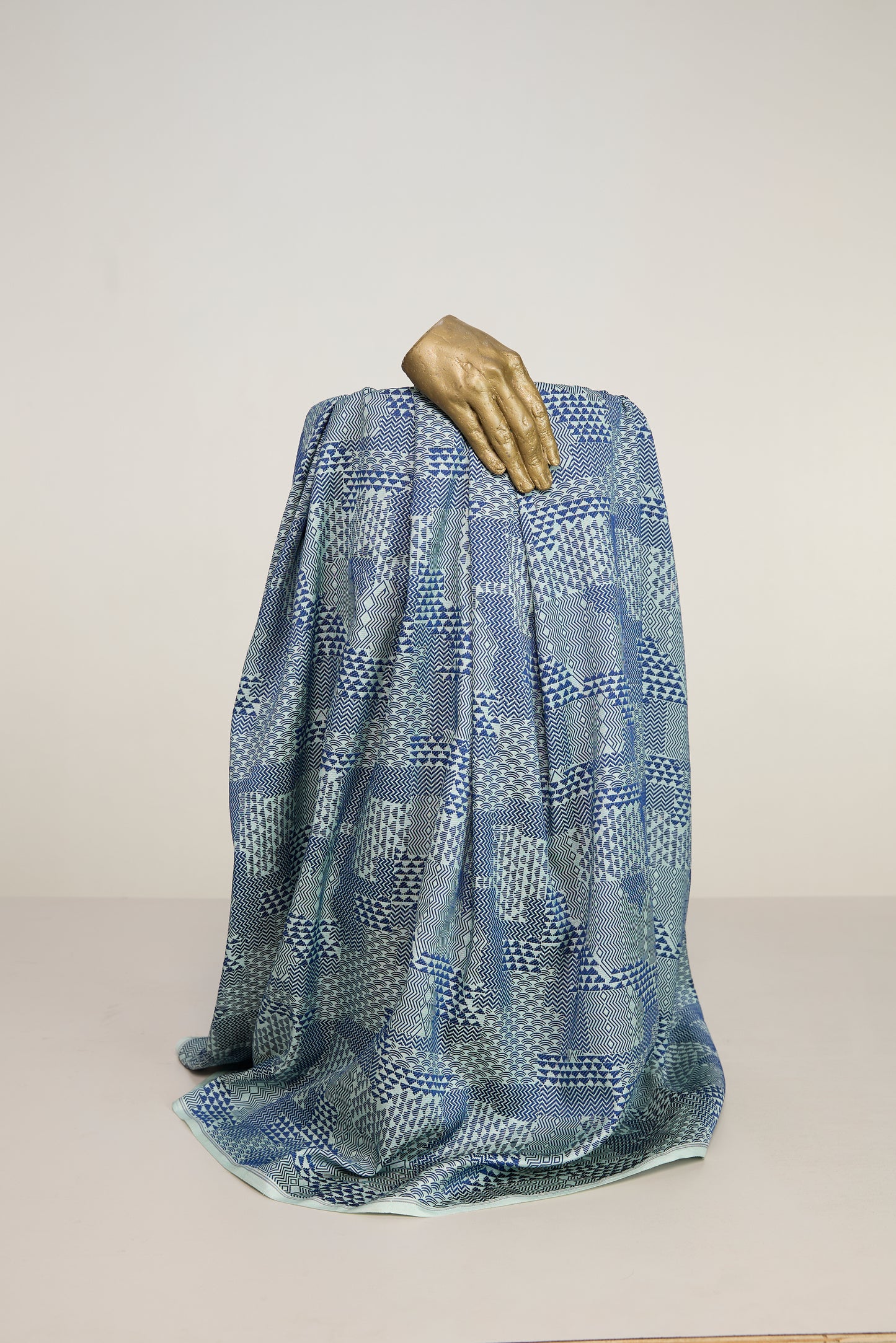 Handwoven Blue Banarasi Silk Fabric