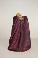 Handwoven Magenta Banarasi Satin Fabric