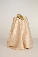 Handwoven Champagne Gold Banarasi Georgette Fabric