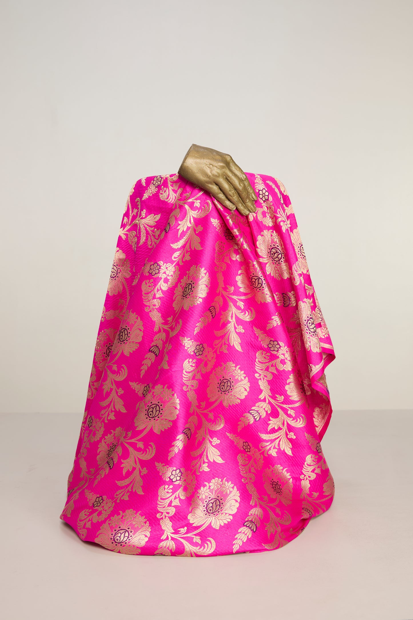 Handwoven Pink Banarasi Silk Fabric