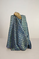 Handwoven Prussian Blue Banarasi Satin Fabric