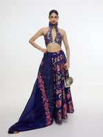 Handwoven Aubergine Kadwa Lehenga Set