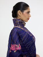 Handwoven Aubergine Kadwa Lehenga Set