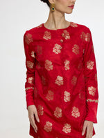 Handwoven Red Short Kurta Set