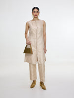 Handwoven Ivory-Gold Jacket Set