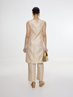 Handwoven Ivory-Gold Jacket Set