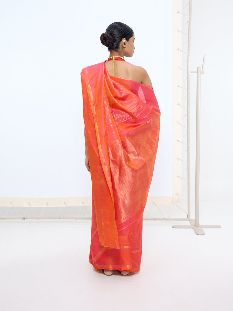 Handwoven Ruby Red Kanjivaram Saree