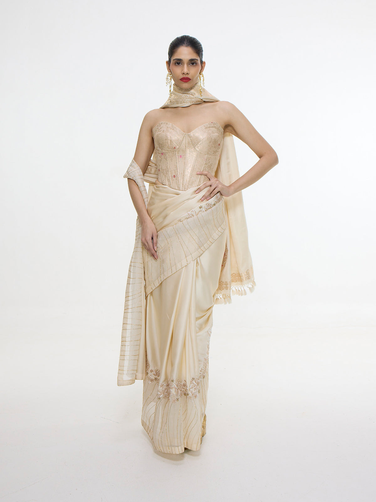 Handwoven Buff Beige Mashroo Silk Saree