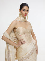Handwoven Buff Beige Mashroo Silk Saree