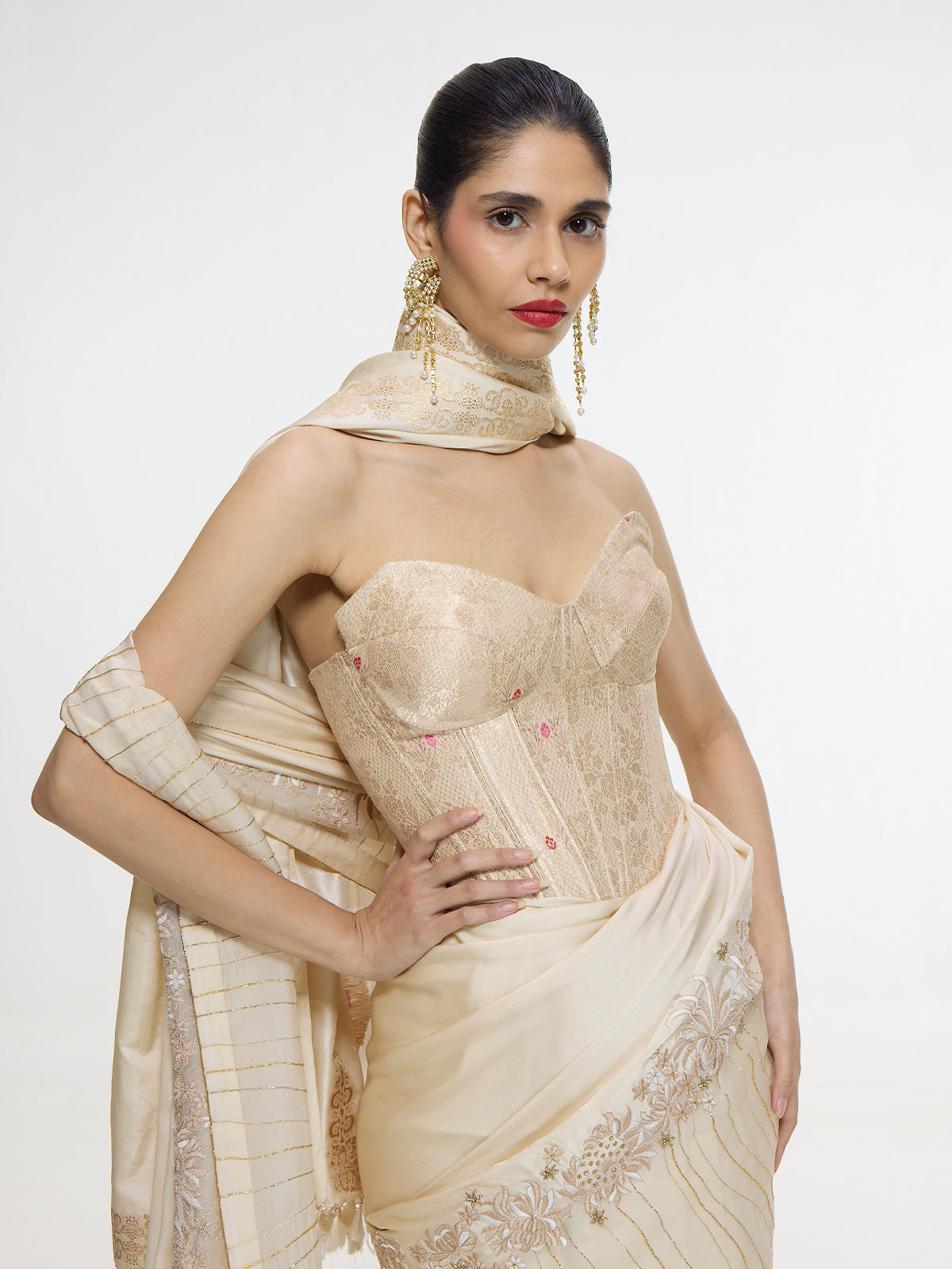 Handwoven Buff Beige Mashroo Silk Saree