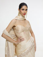 Handwoven Buff Beige Mashroo Silk Saree