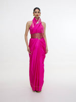 Handwoven Hot Pink Kadhwa Banarasi Saree