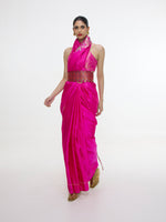 Handwoven Hot Pink Kadhwa Banarasi Saree