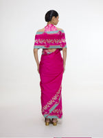Handwoven Fuschia Mashroo Silk Saree
