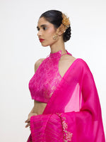 Handwoven Fuchsia Lehenga Set
