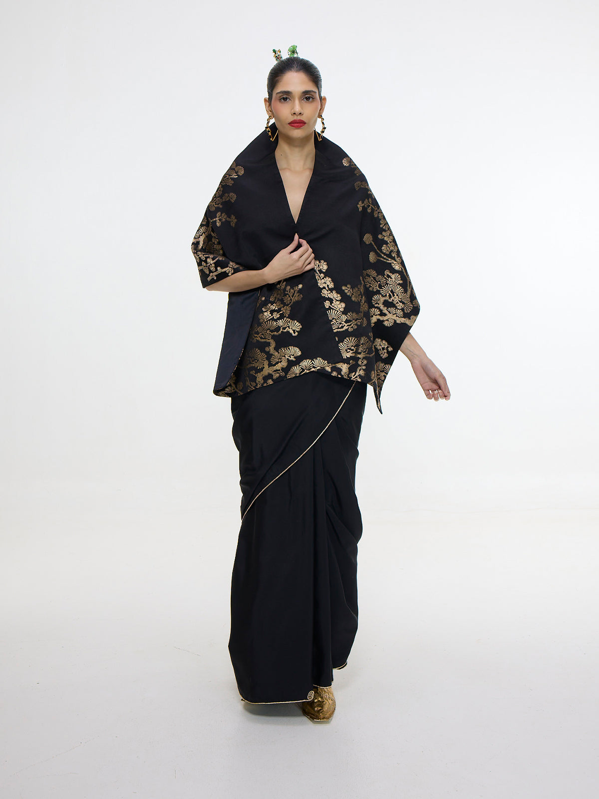 Handwoven Onyx  Silk Shawl