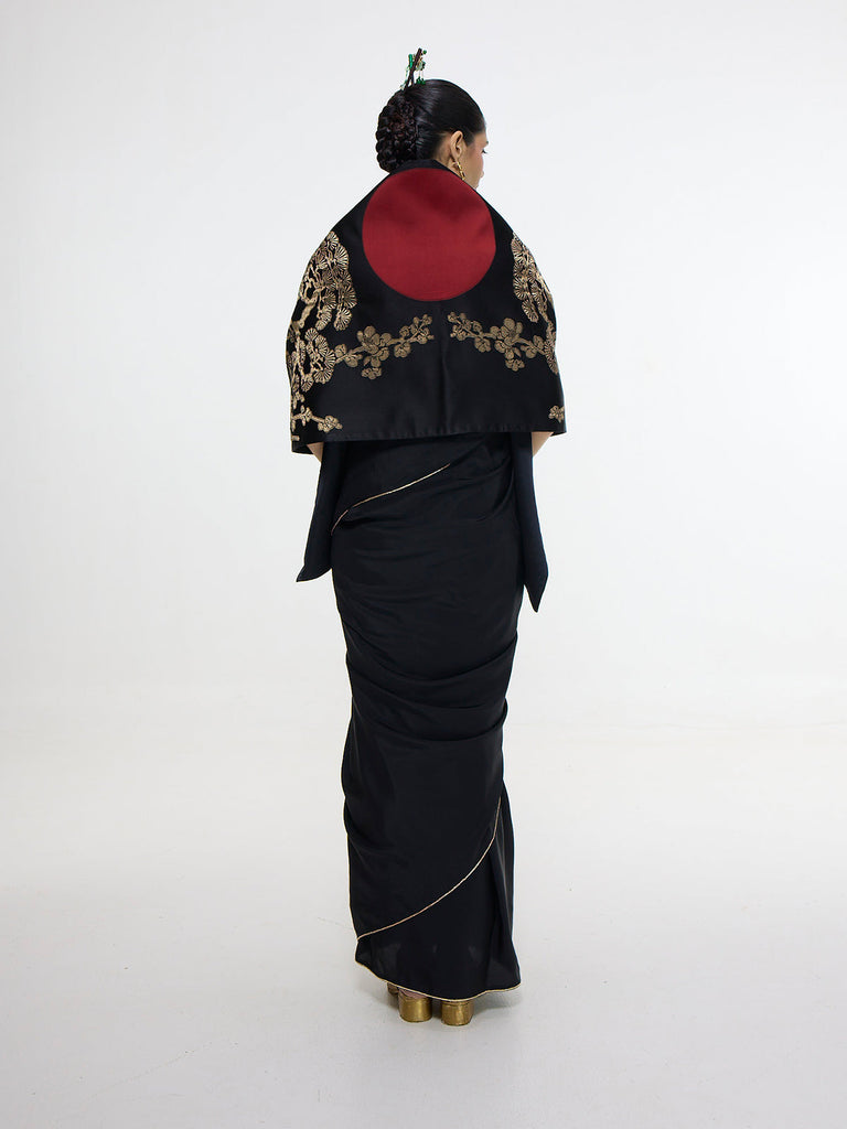 Handwoven Onyx  Silk Shawl