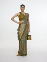 Handwoven Olive Green Saree