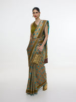 Handwoven Olive Green Saree