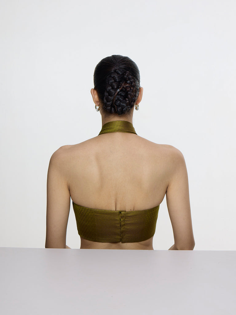 Handwoven Olive Green Blouse