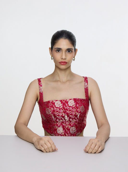 Handwoven Rose Red Blouse