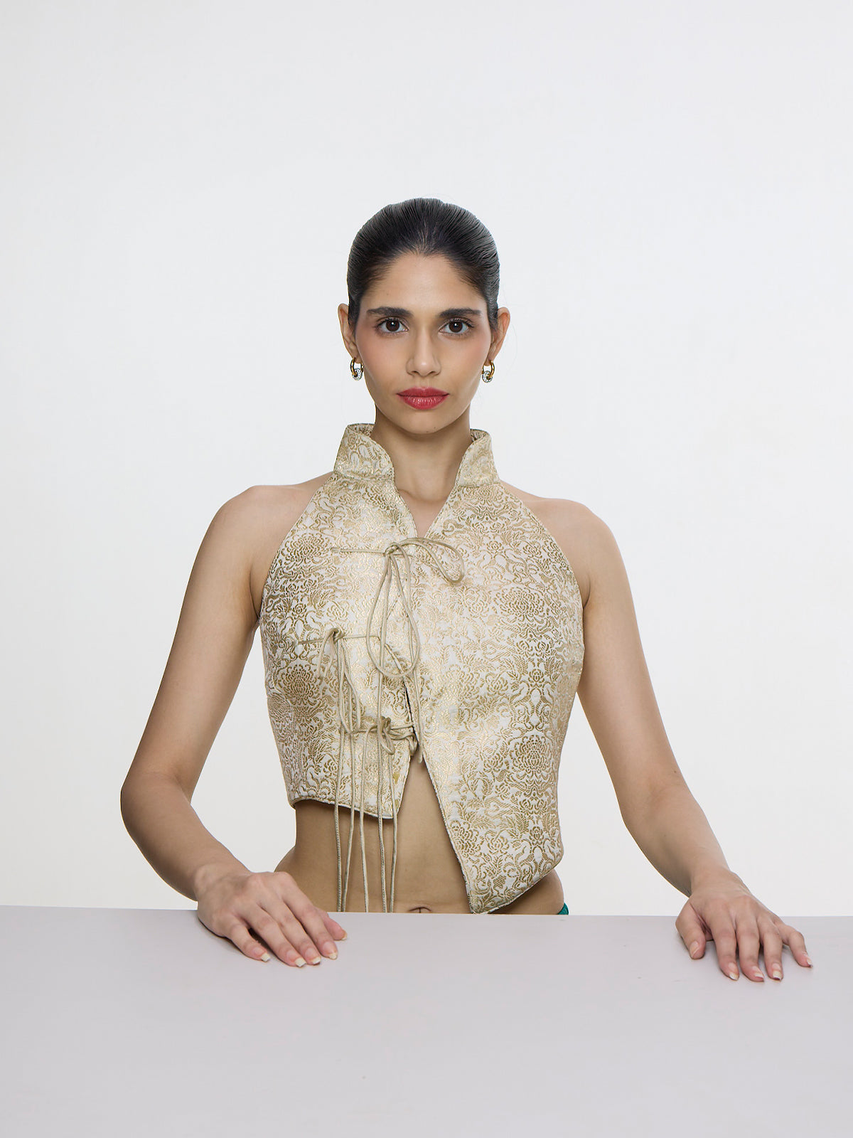 Handwoven Ivory-Gold Blouse