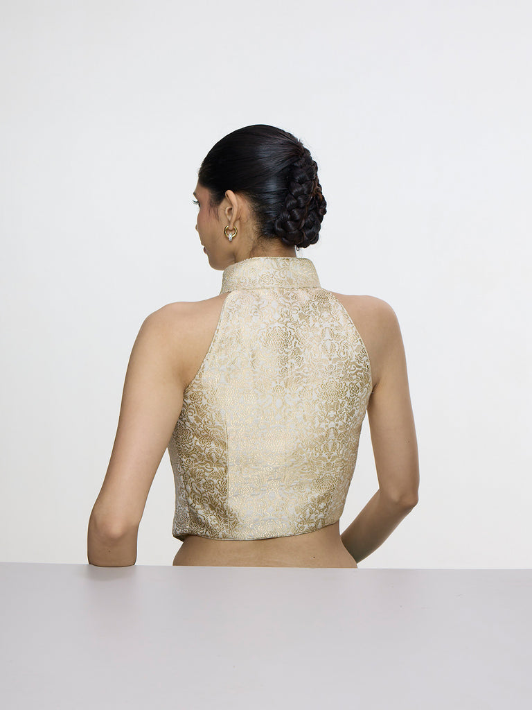 Handwoven Ivory-Gold Blouse