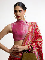 Handwoven Ruby Red Mashroo Silk Saree