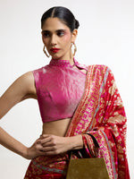 Handwoven Ruby Red Mashroo Silk Saree