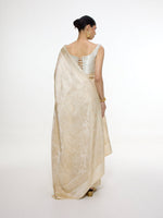 Handwoven Ivory Kadhwa Banarasi Saree