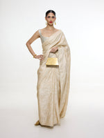 Handwoven Ivory Kadhwa Banarasi Saree