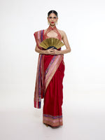 Handwoven Scarlet Red Saree