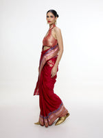 Handwoven Scarlet Red Saree