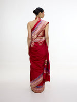 Handwoven Scarlet Red Saree