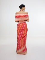 Handwoven Carmine Red Mashroo Silk Saree