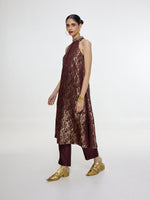 Handwoven Cherry Red Kurta Set