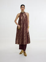 Handwoven Cherry Red Kurta Set