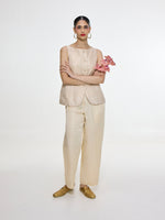 Handwoven Ivory Waistcoat Set