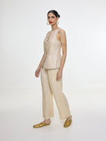 Handwoven Ivory Waistcoat Set