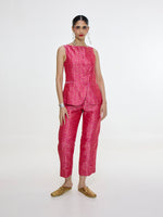 Handwoven Fuchsia Waistcoat Set