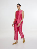 Handwoven Fuchsia Waistcoat Set