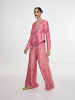 Handwoven Soft Pink Jacket Set