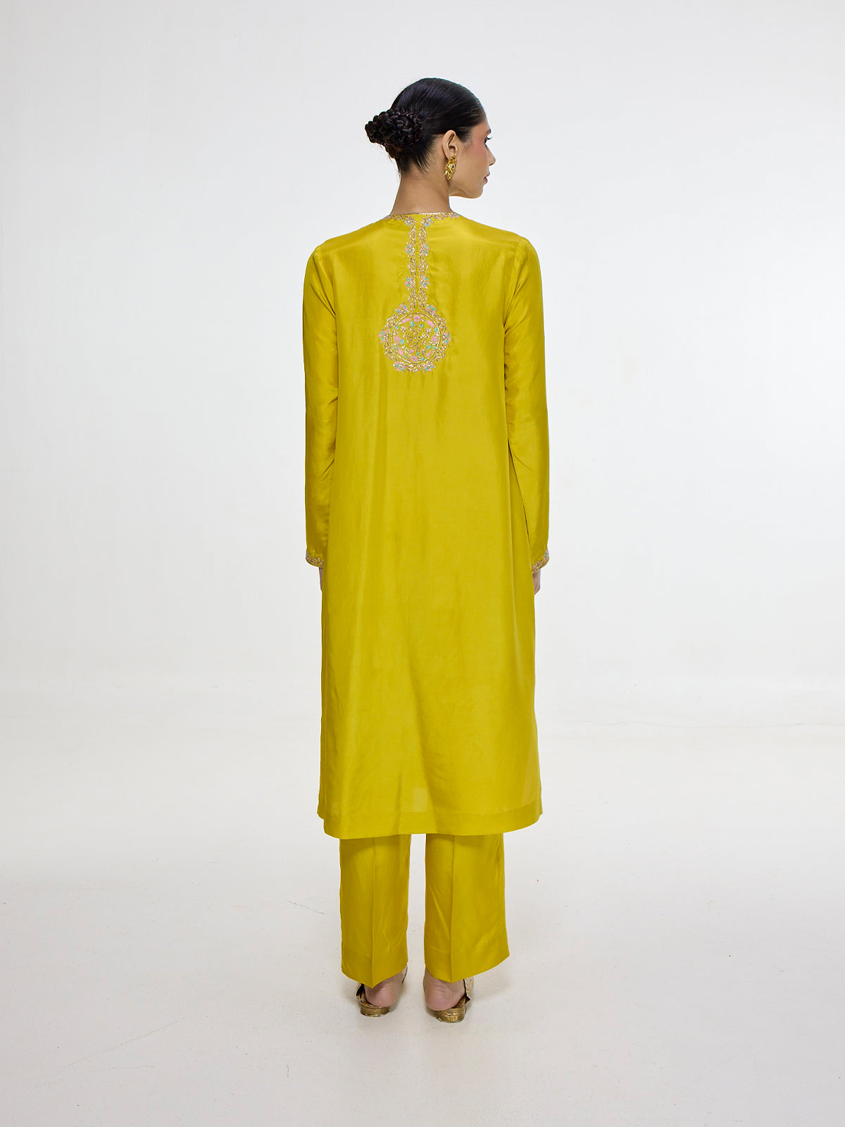 Handwoven Mustard Kurta Set