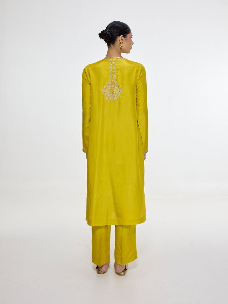 Handwoven Mustard Kurta Set