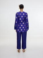 Handwoven Royal Blue Short Kurta Set