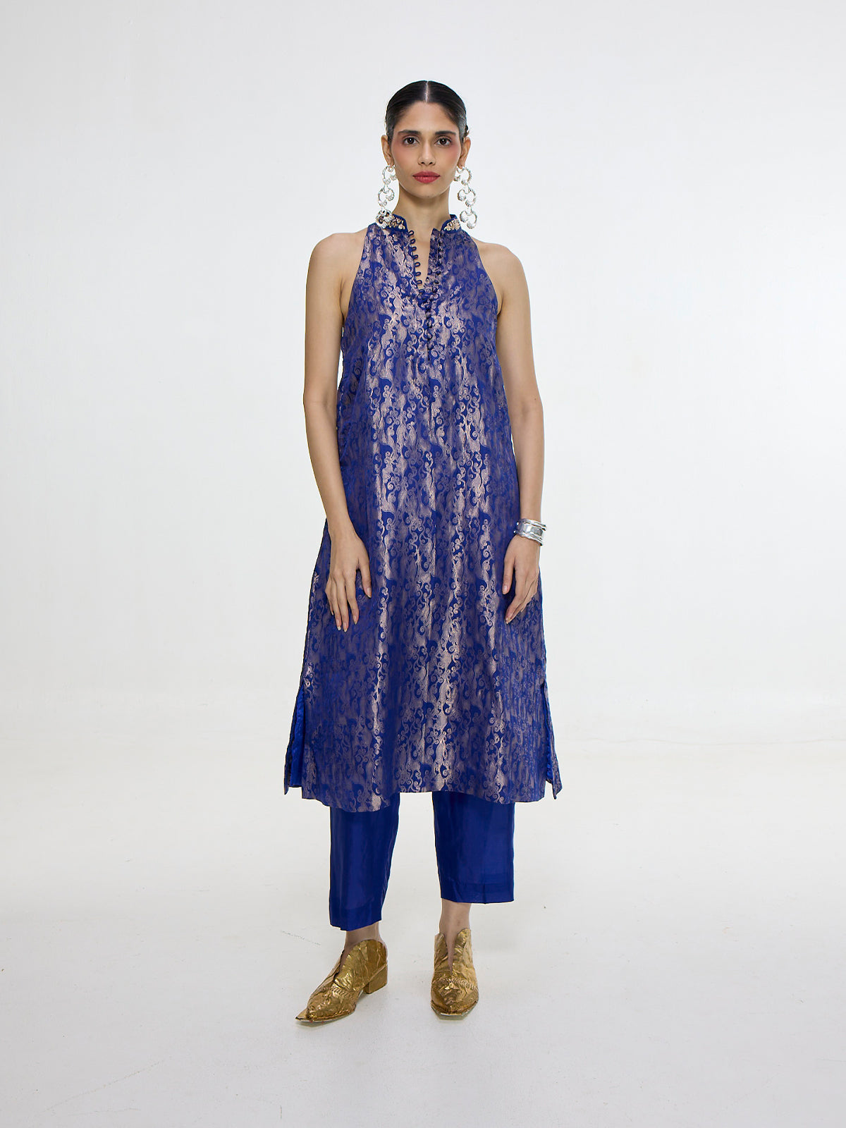 Handwoven Royal Blue Kurta Set