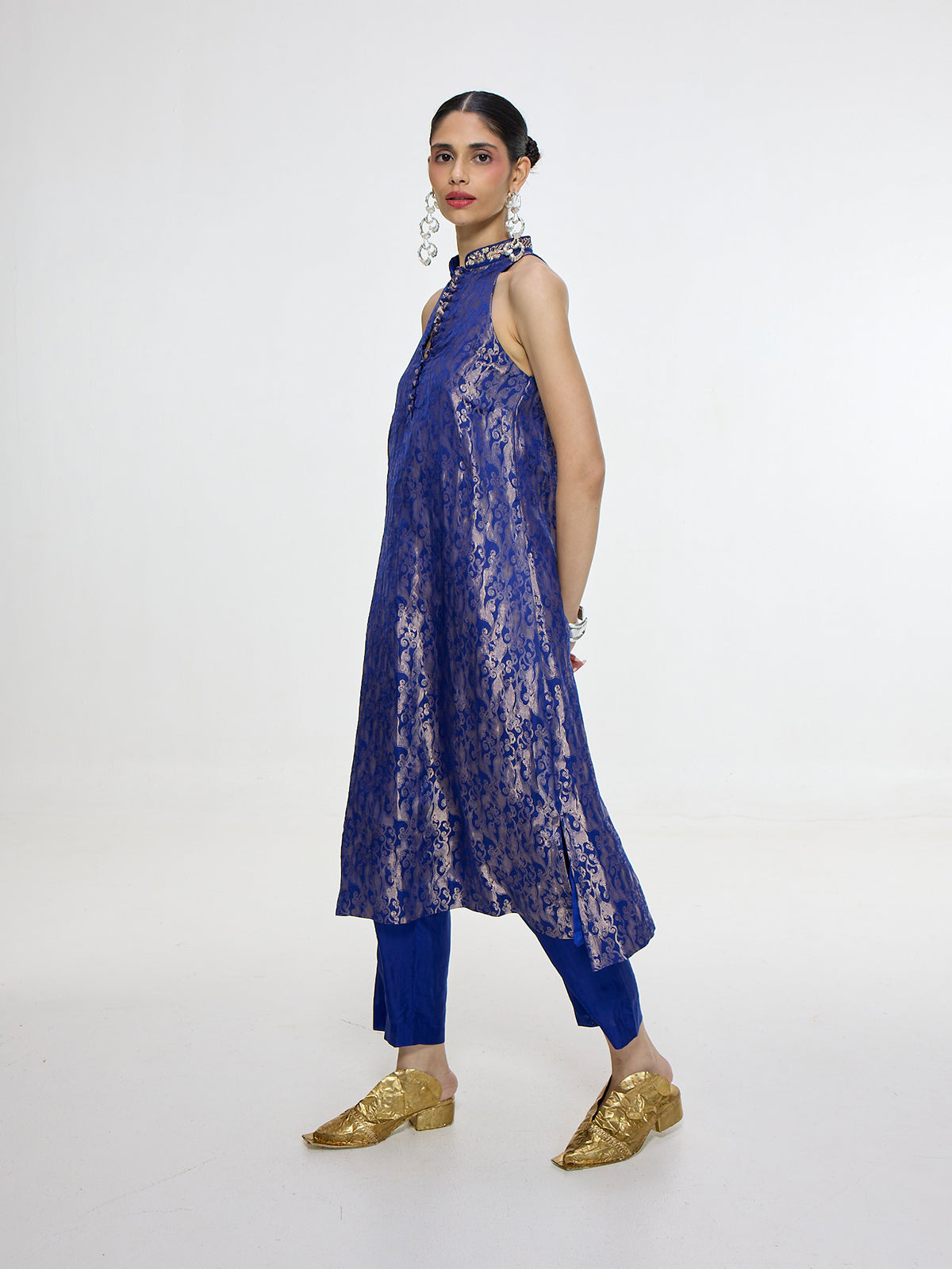 Handwoven Royal Blue Kurta Set