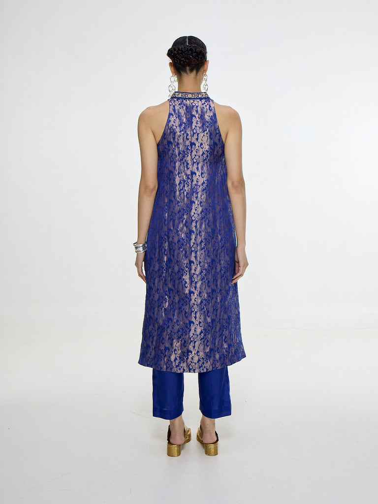 Handwoven Royal Blue Kurta Set