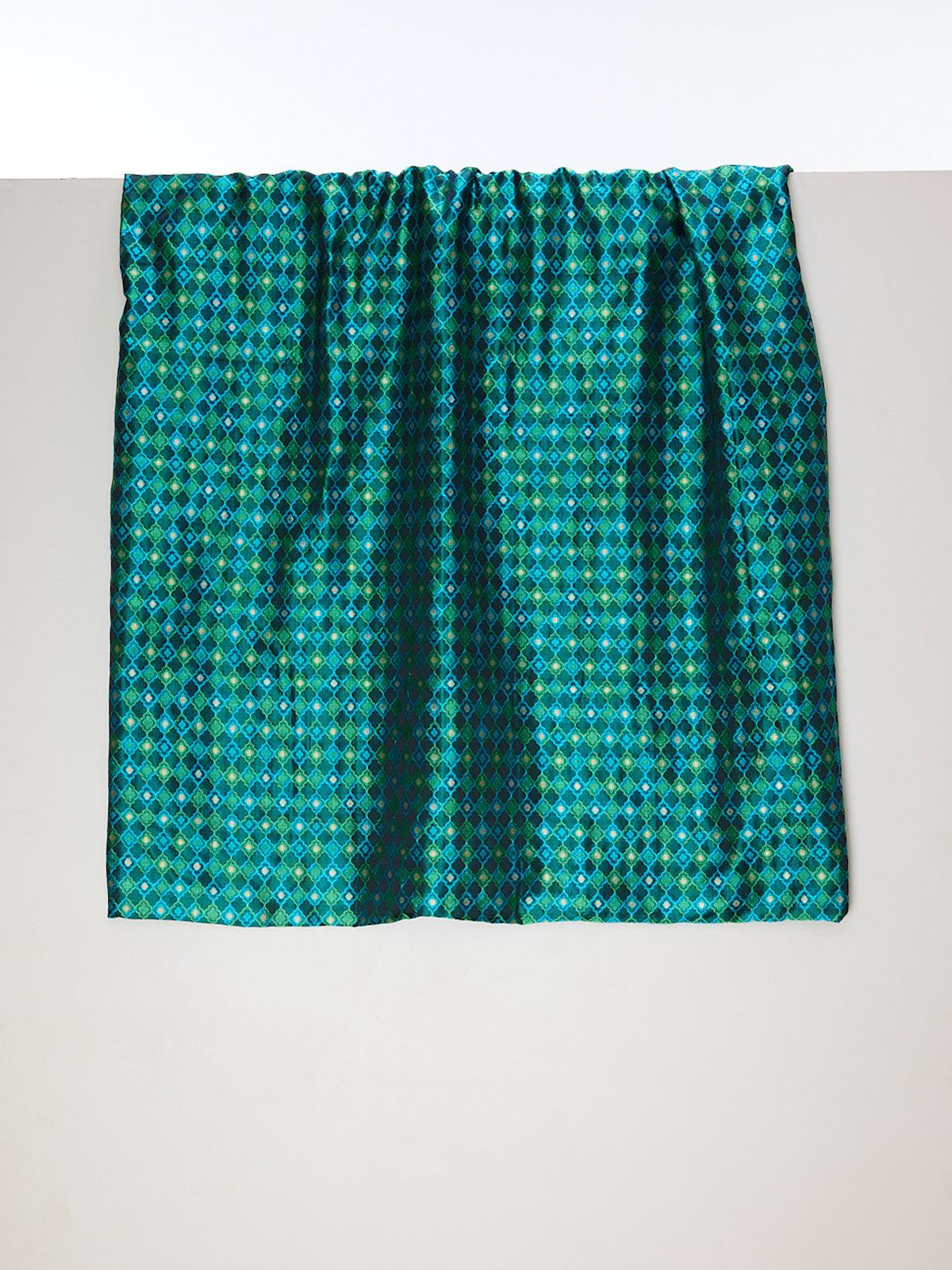 Handwoven Green & Black Tanchoi Banarasi Fabric